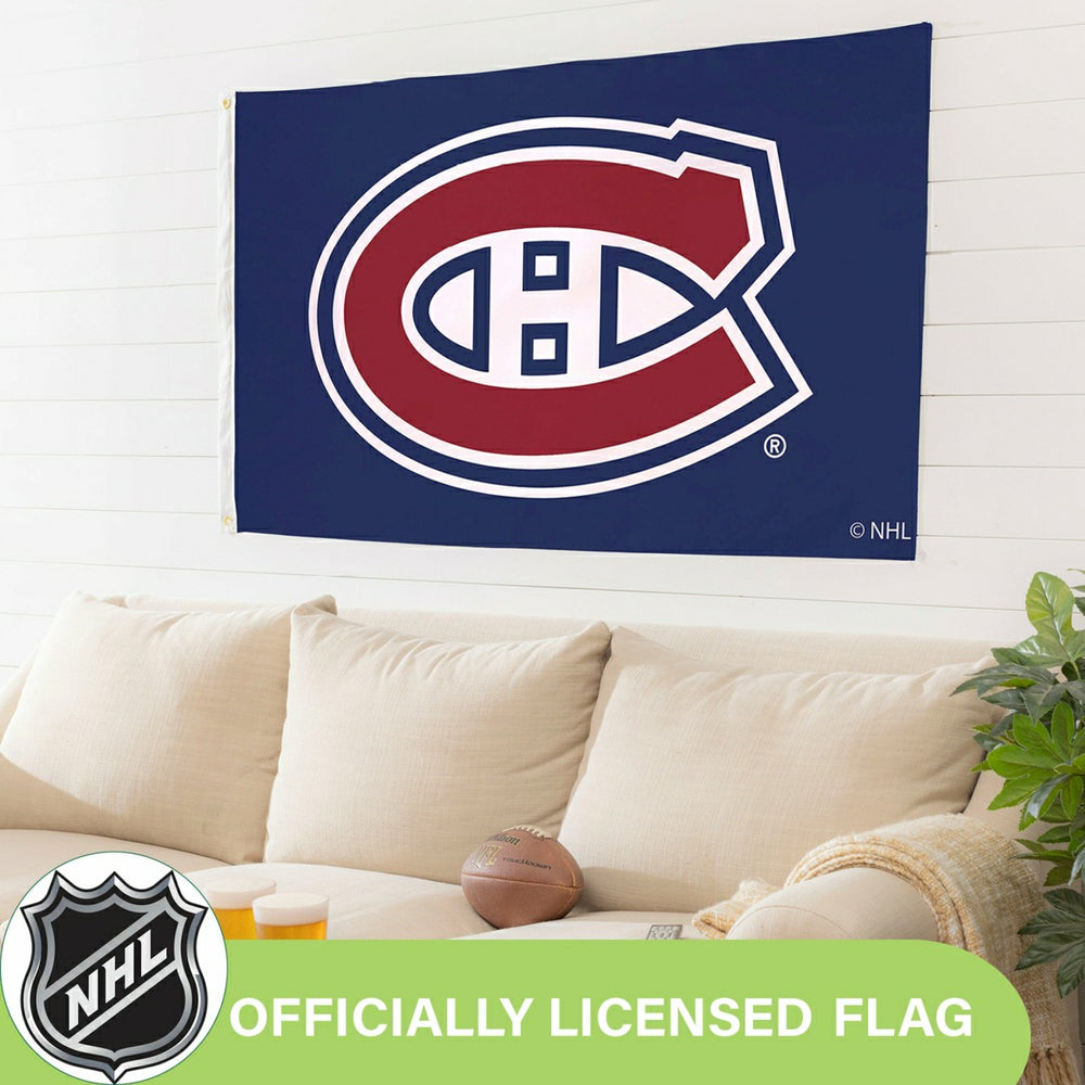Montreal Canadiens Single Sided Flag with 2 Grommets, 3'x5', NHL, Home