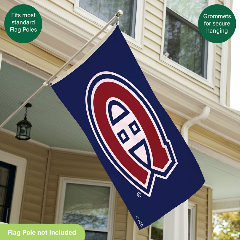 Montreal Canadiens Single Sided Flag with 2 Grommets, 3'x5', NHL, Home