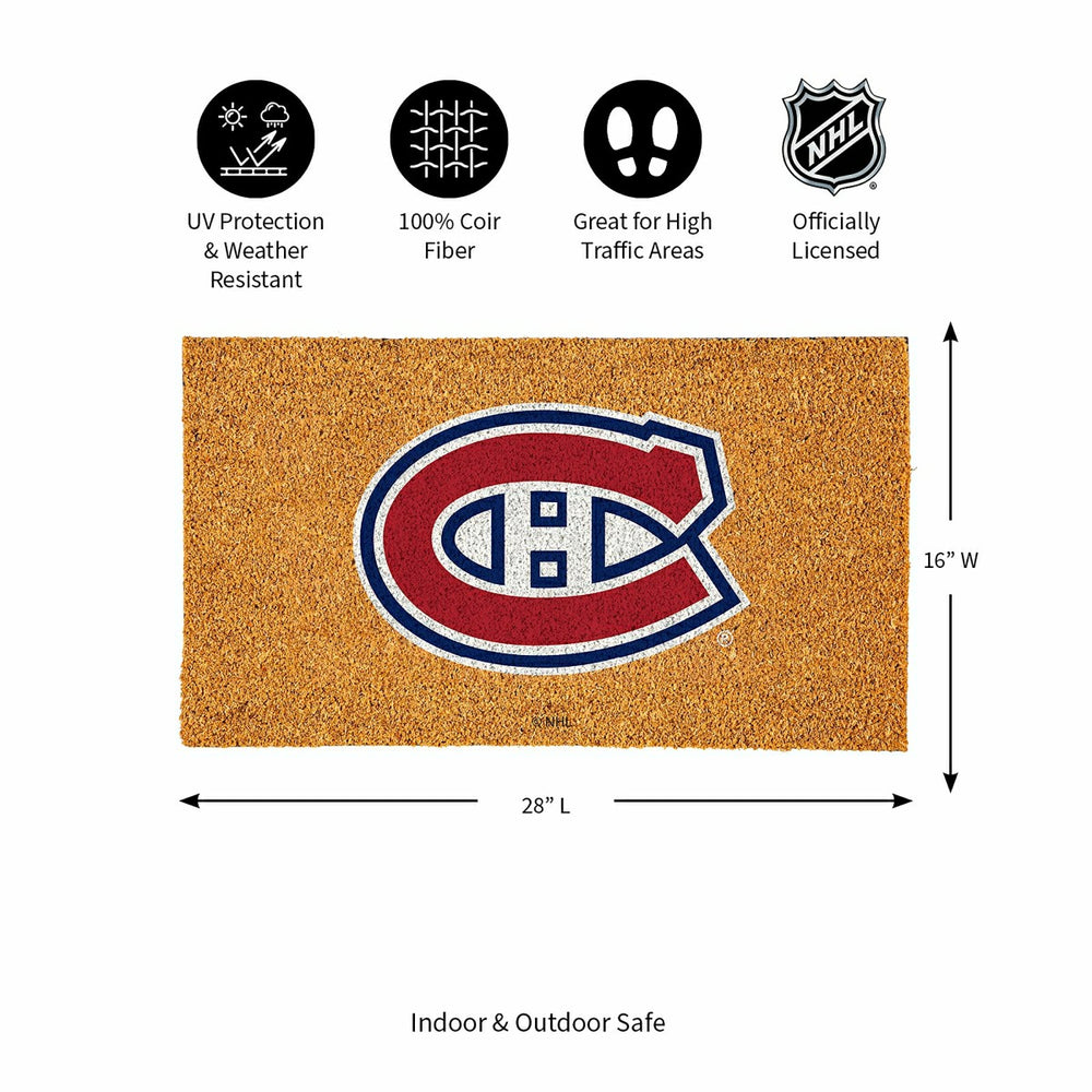 Coir Mat, 16"x28", Montreal Canadiens, NHL