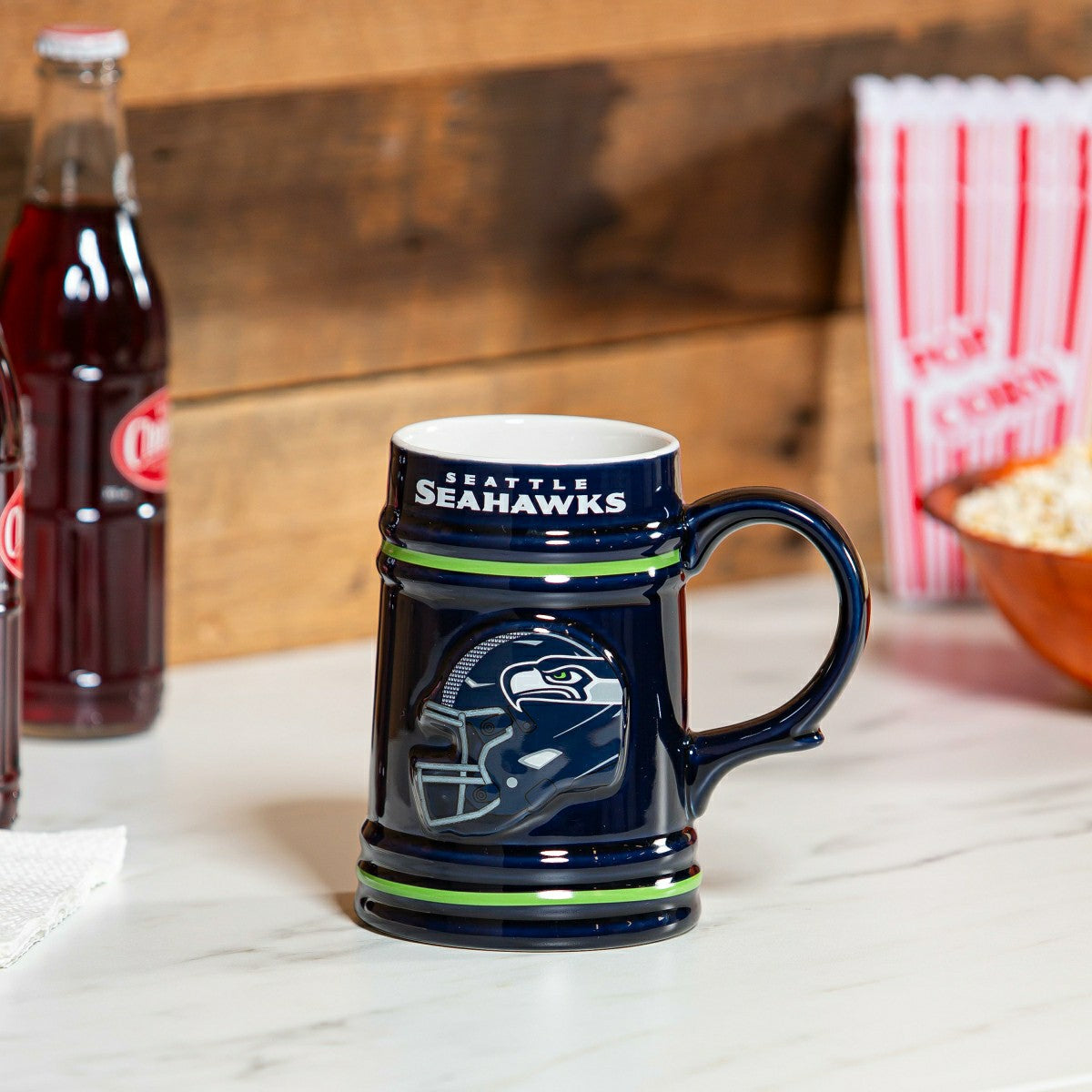 Seattle Seahawks Ceramic Stein Cup, 24oz, Home, NFL