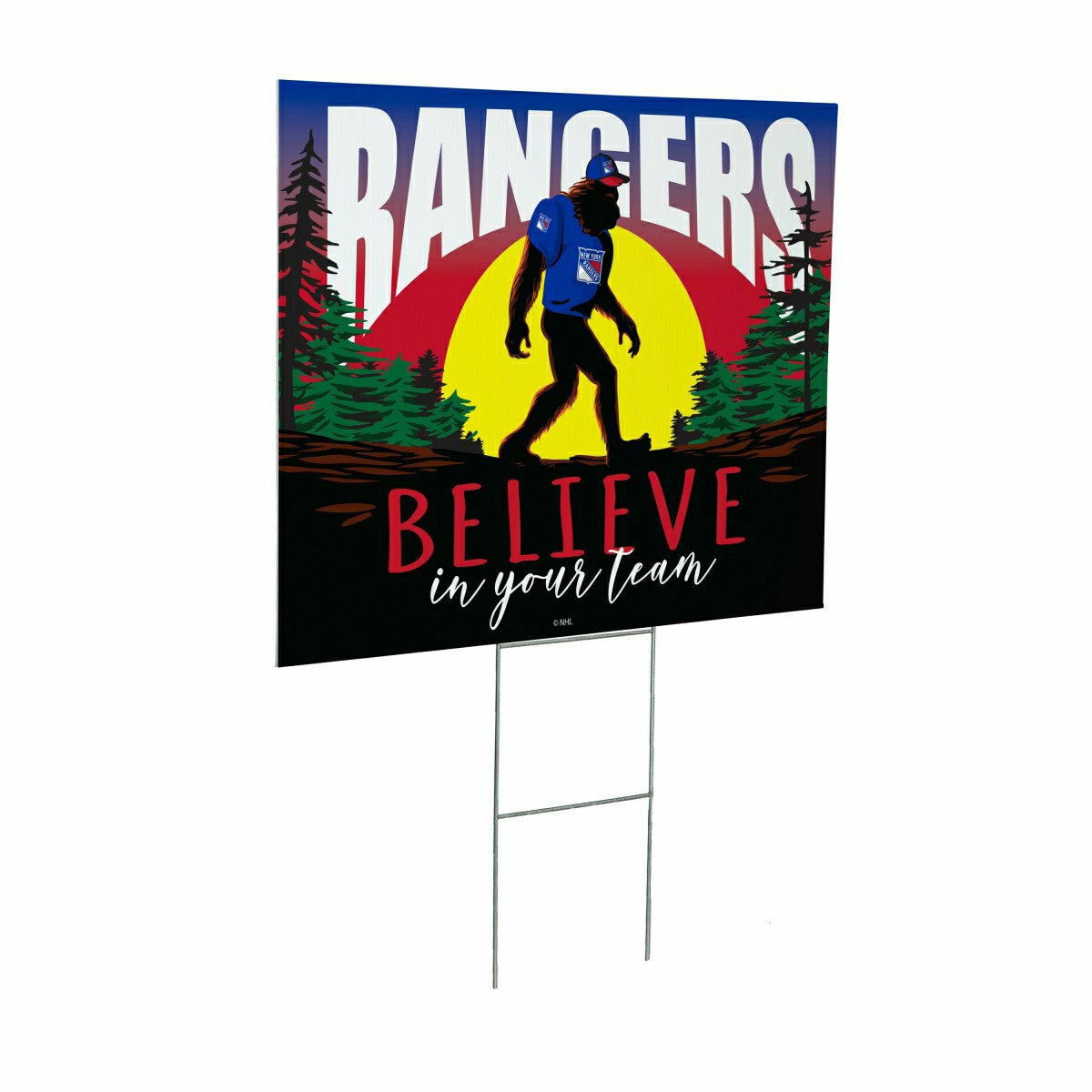 New York Rangers Yard Sign, Bigfoot, NHL, Home