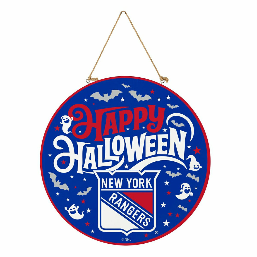 New York Rangers Halloween Round Door Décor with Hanging Rope, 18x18, NHL, Home