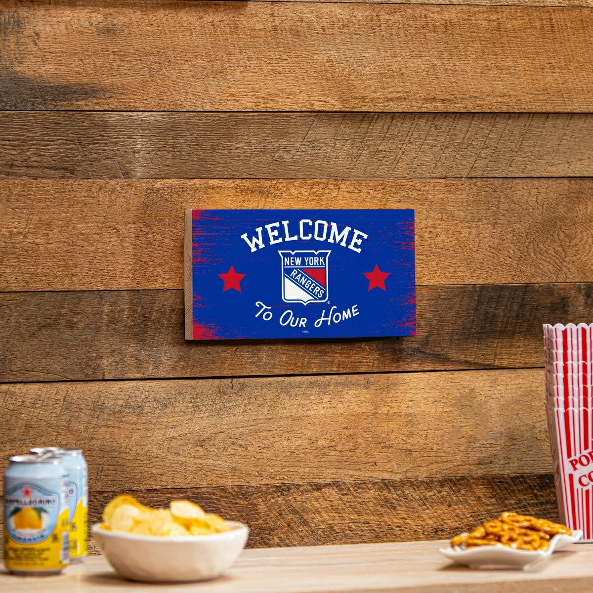 New York Rangers Wood Wall Sign, 6x11, NHL, Home