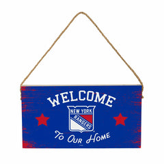 New York Rangers Wood Wall Sign, 6x11, NHL, Home