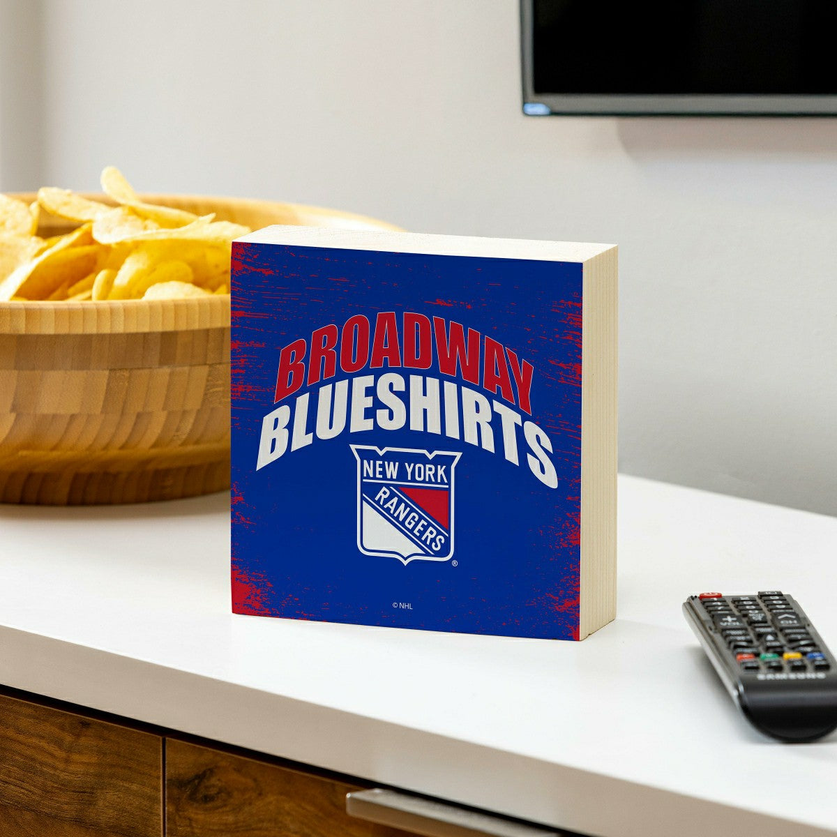 New York Rangers Plock, Down Home Fans, 6x6, NHL, Home
