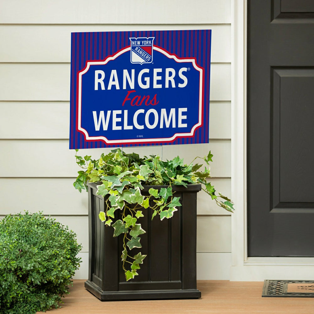 New York Rangers Coroplast Yard Sign, "Fans Welcome", NHL, Home