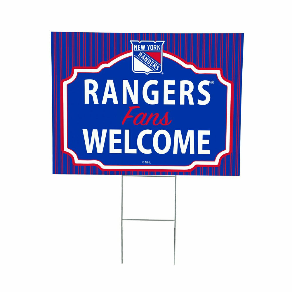 New York Rangers Coroplast Yard Sign, "Fans Welcome", NHL, Home