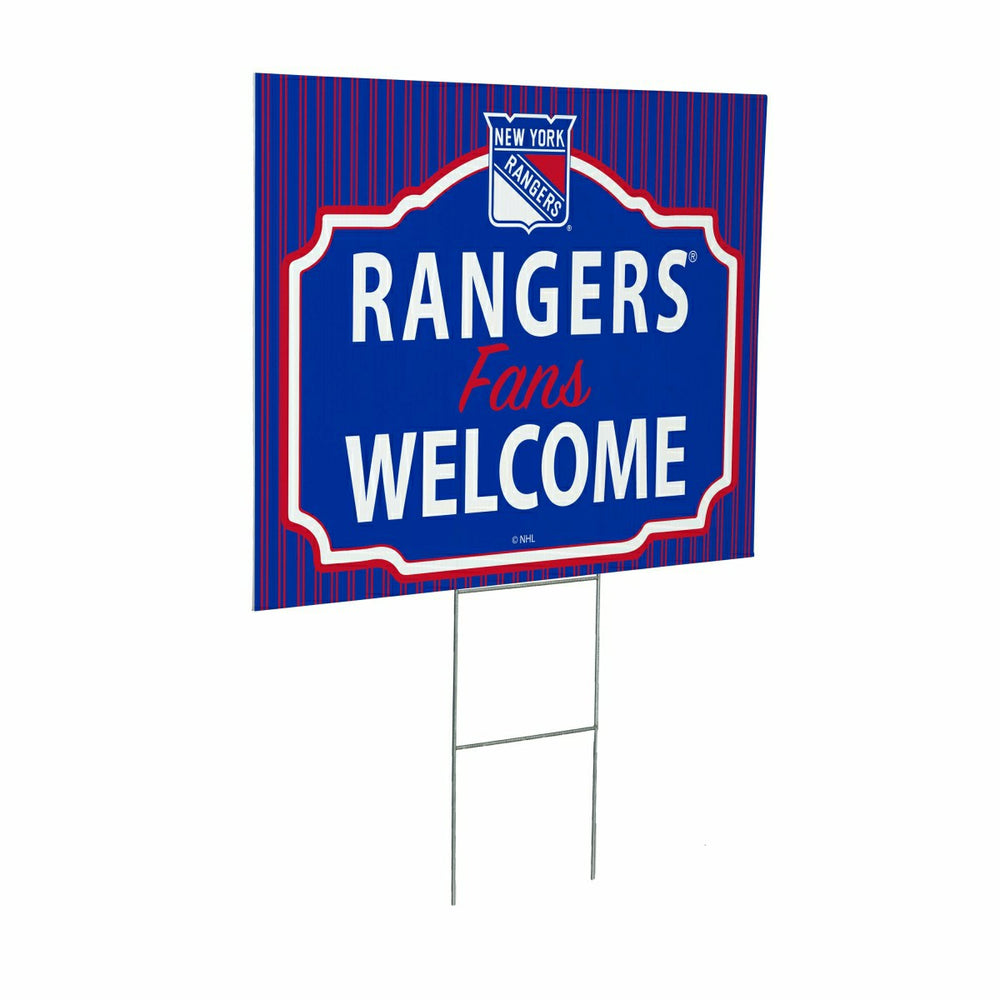New York Rangers Coroplast Yard Sign, "Fans Welcome", NHL, Home