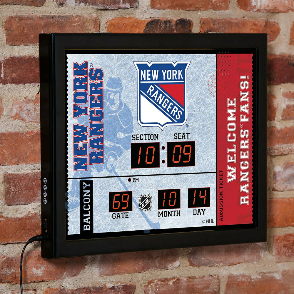 Scoreboard Wall Clock, New York Rangers, NHL, Home