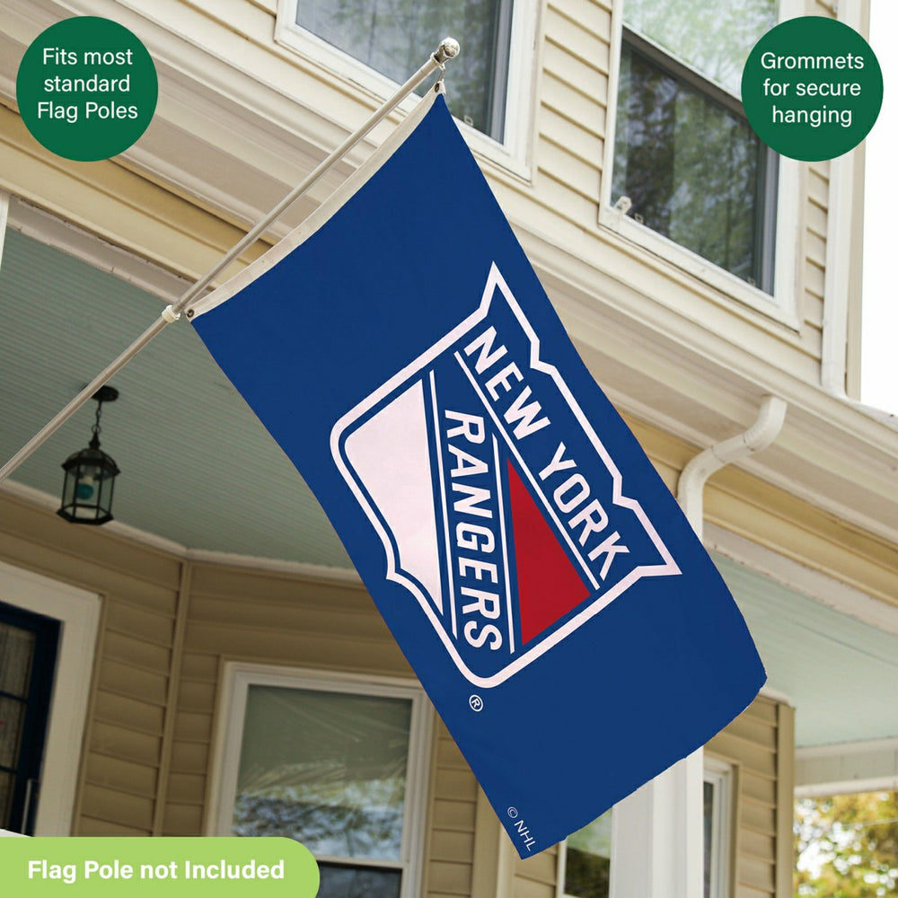 New York Rangers Single Sided Flag with 2 Grommets, 3'x5', NHL, Home