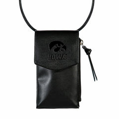 University of Iowa, Cross Body Wallet, Black, Home, Collegiate