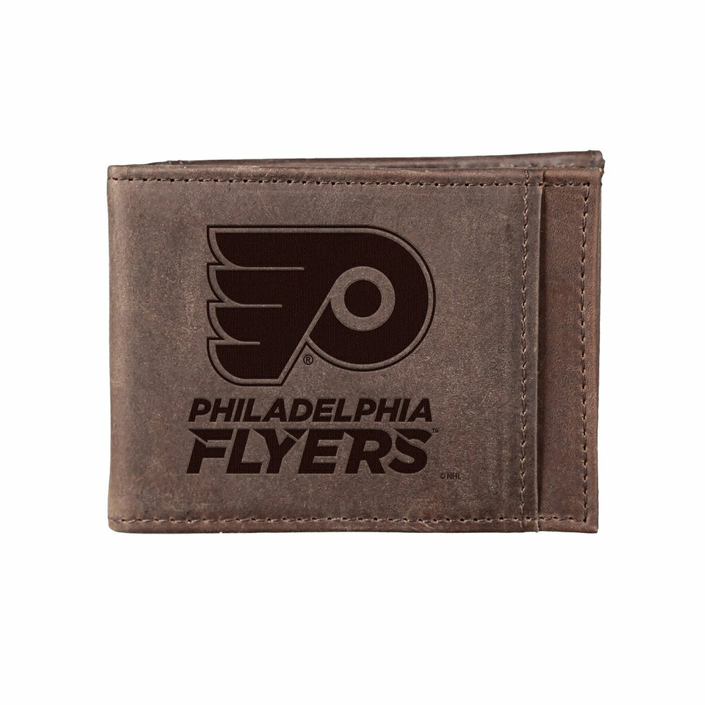 Front Pocket Wallet w/ RFID Blocking, Philadelphia Flyers, Brown, NHL, Home