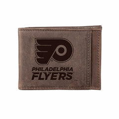 Front Pocket Wallet w/ RFID Blocking, Philadelphia Flyers, Brown, NHL, Home