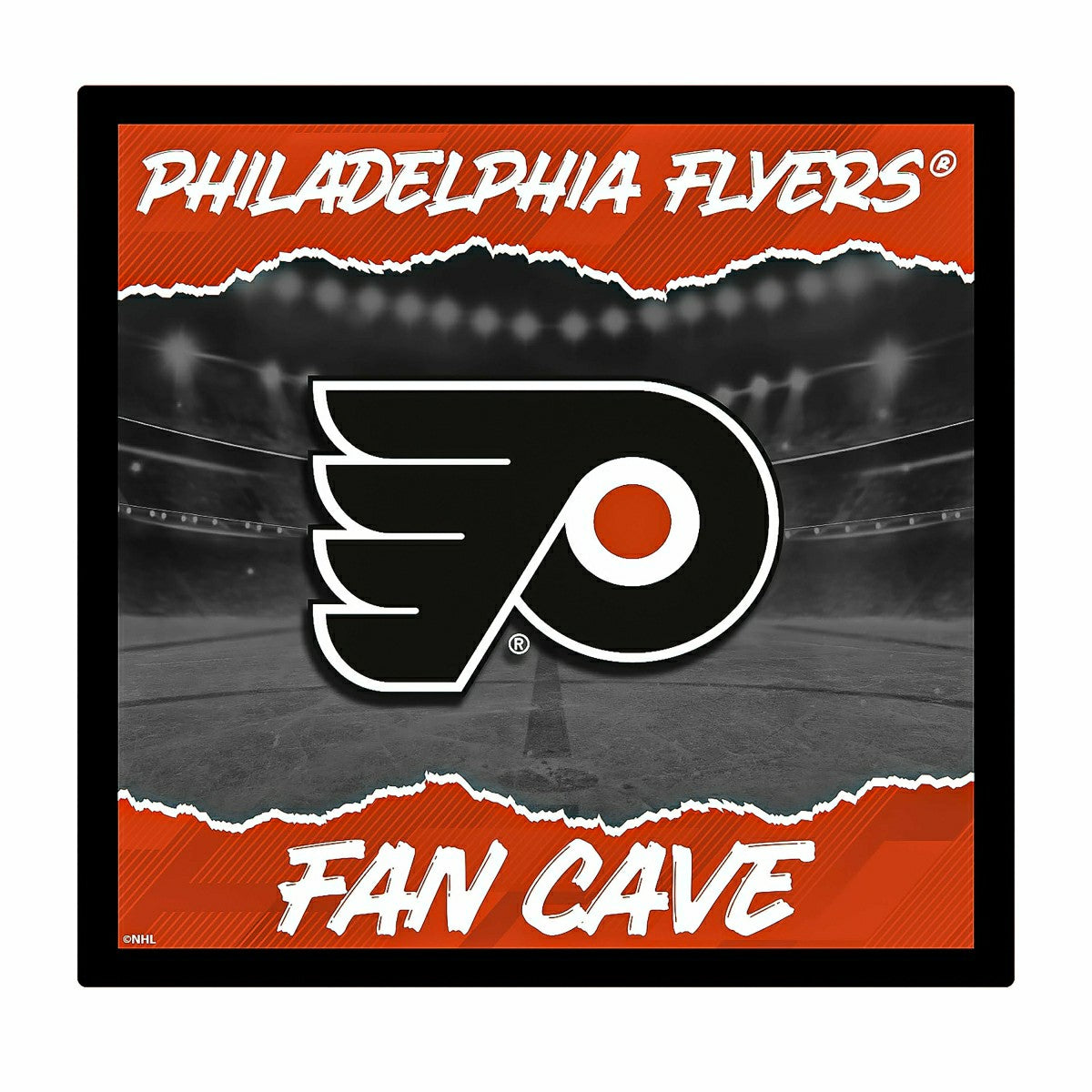 Philadelphia Flyers 23"H x 23"L LED Wall Decor, Edgelite, Square, NHL, Home