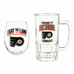 Stemless 17OZ Glass & Tankard 16OZ Gift Set, Philadelphia Flyers, NHL, Home