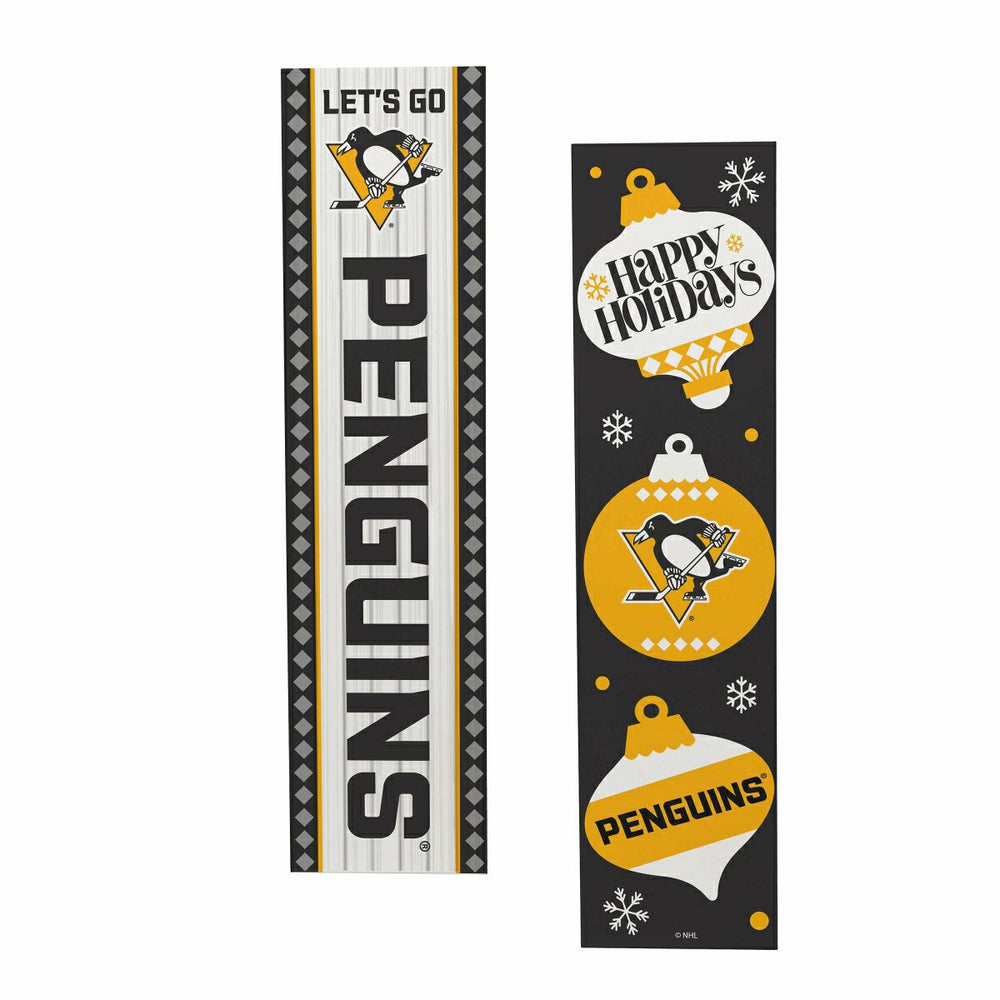 47" Double Sided Leaner, Pittsburgh Penguins, Christmas, NHL, Home