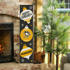 47" Double Sided Leaner, Pittsburgh Penguins, Christmas, NHL, Home