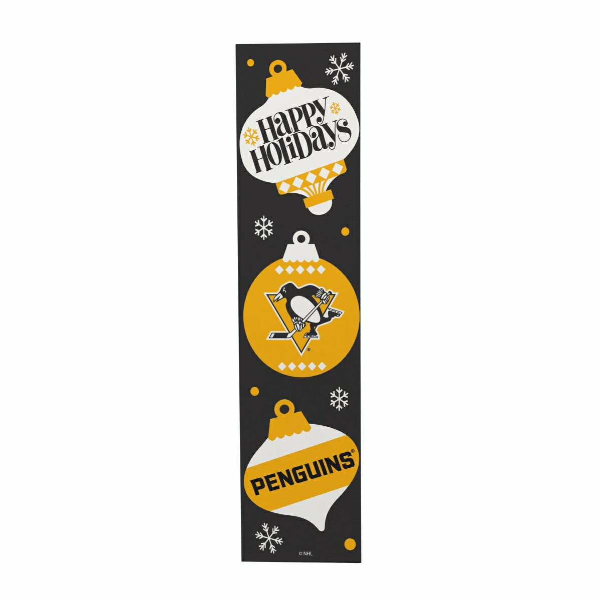47" Double Sided Leaner, Pittsburgh Penguins, Christmas, NHL, Home
