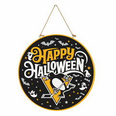 Pittsburgh Penguins Halloween Round Door Décor with Hanging Rope, 18x1, NHL, Home