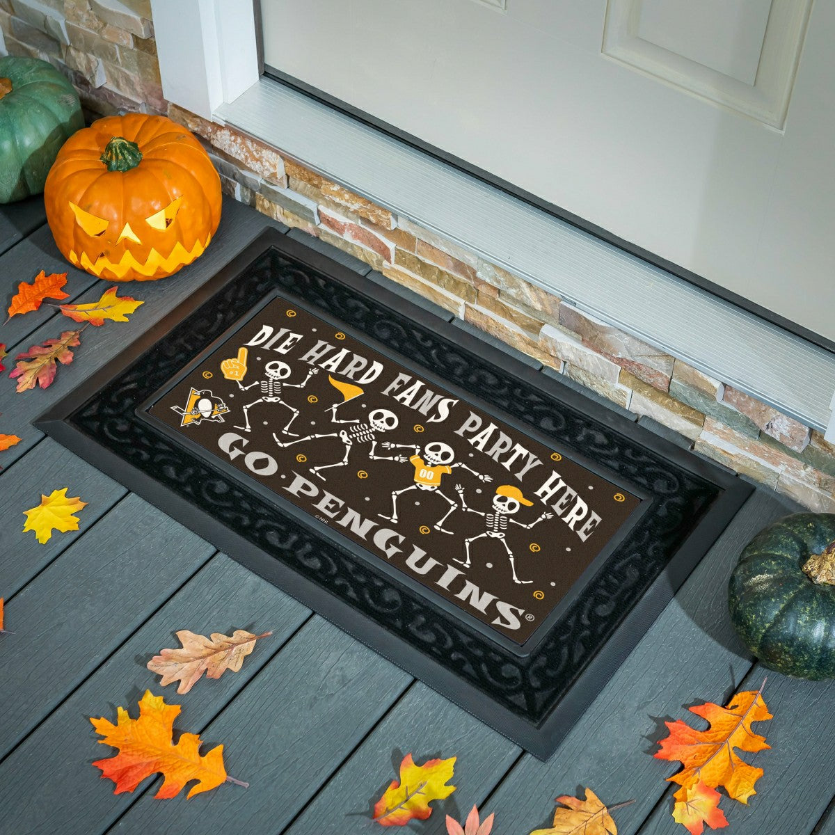 Pittsburgh Penguins Flocked Coir Halloween Sassafras Switch Mat, 22"x1, NHL
