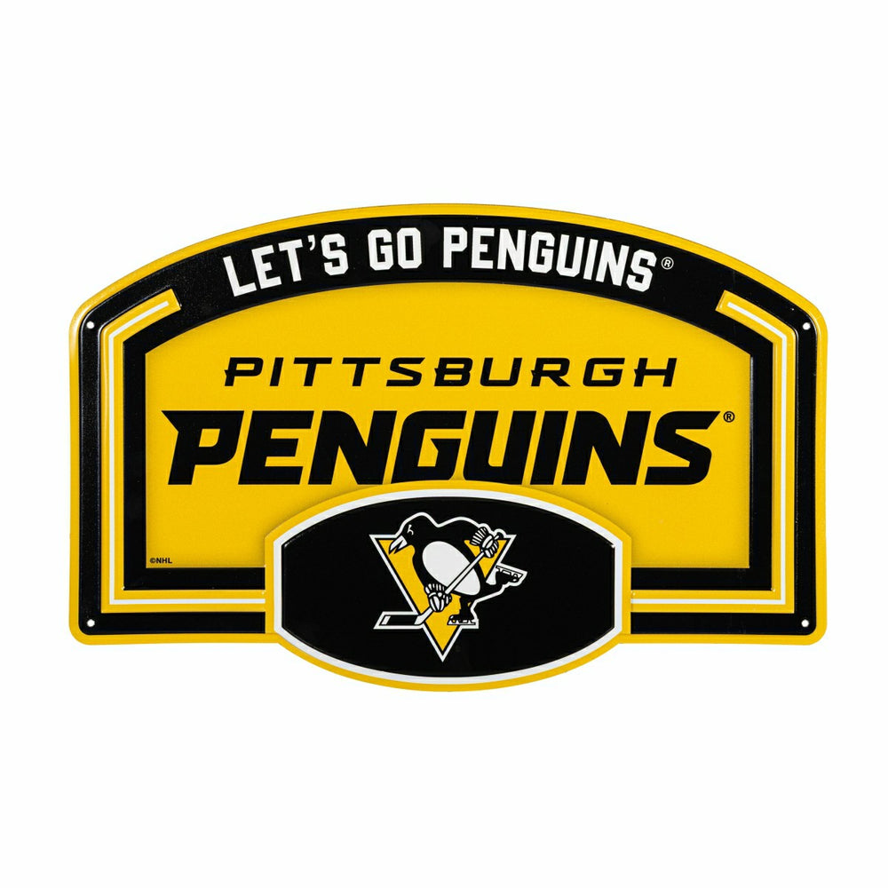 Pittsburgh Penguins USA Embossed Steel Wall Sign, 11" x 17", NHL, Home