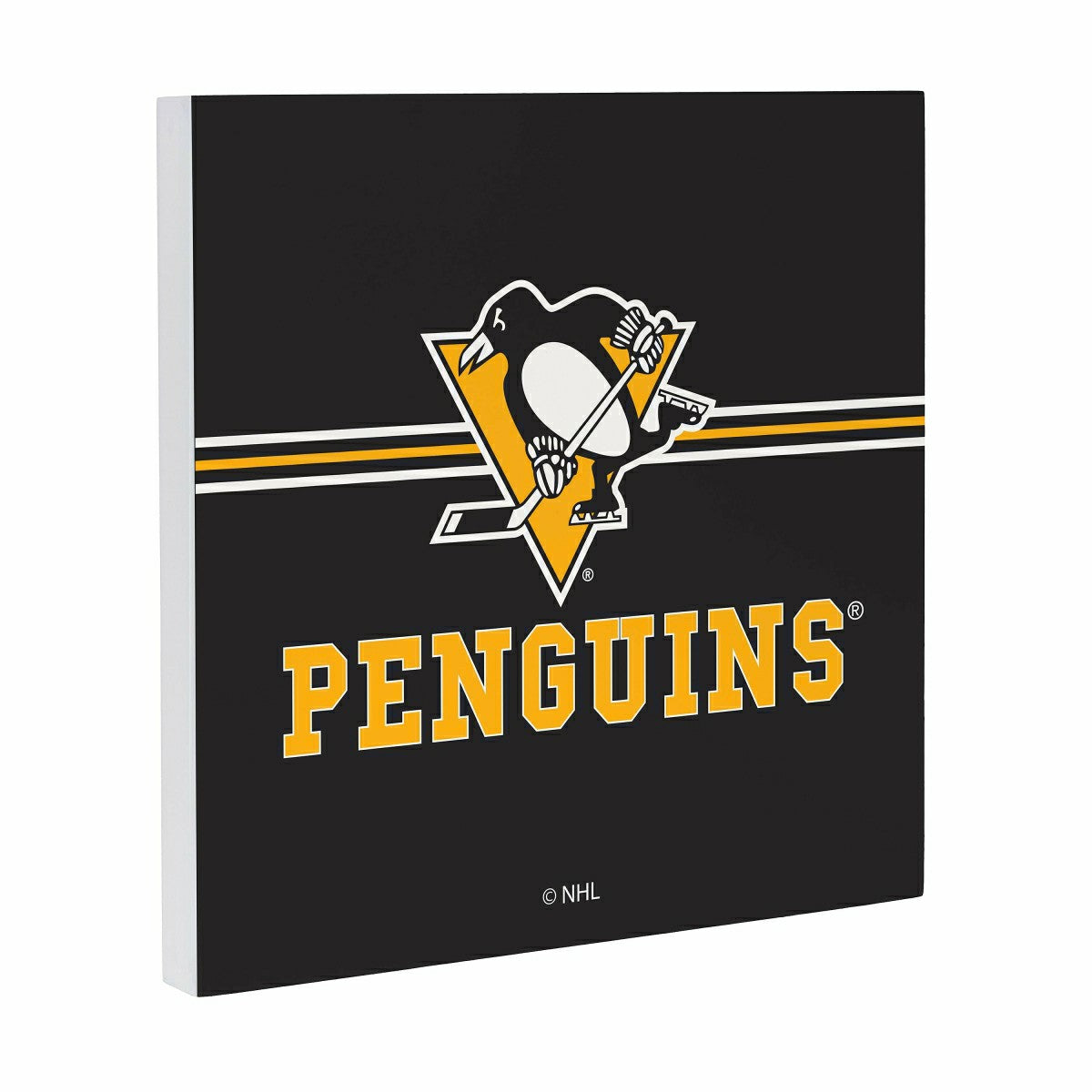 Pittsburgh Penguins Wood Wall Sign, 12x12, NHL, Home