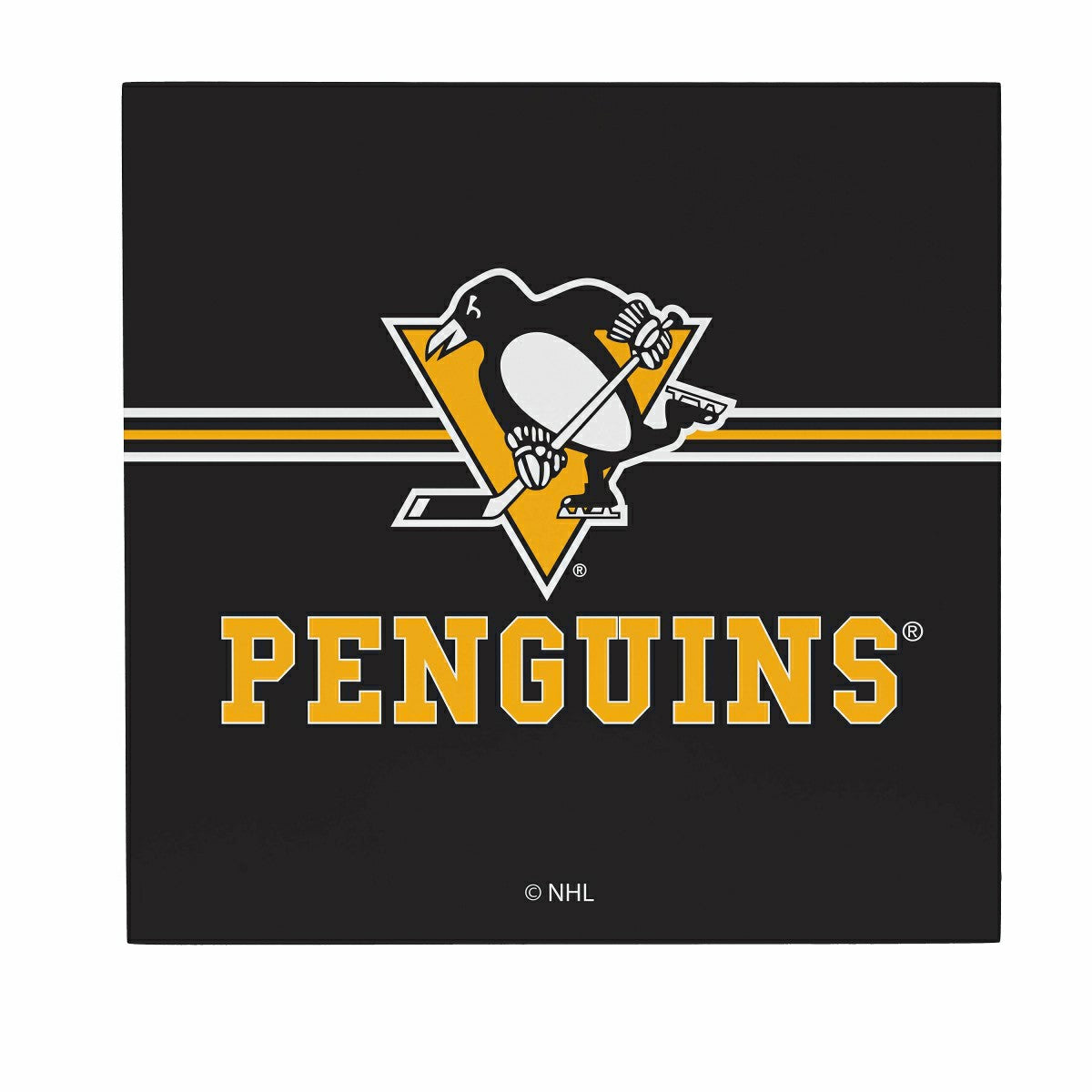 Pittsburgh Penguins Wood Wall Sign, 12x12, NHL, Home