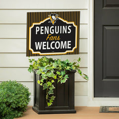 Pittsburgh Penguins Coroplast Yard Sign, "Fans Welcome", NHL, Home