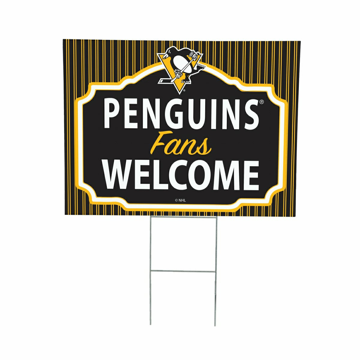 Pittsburgh Penguins Coroplast Yard Sign, "Fans Welcome", NHL, Home