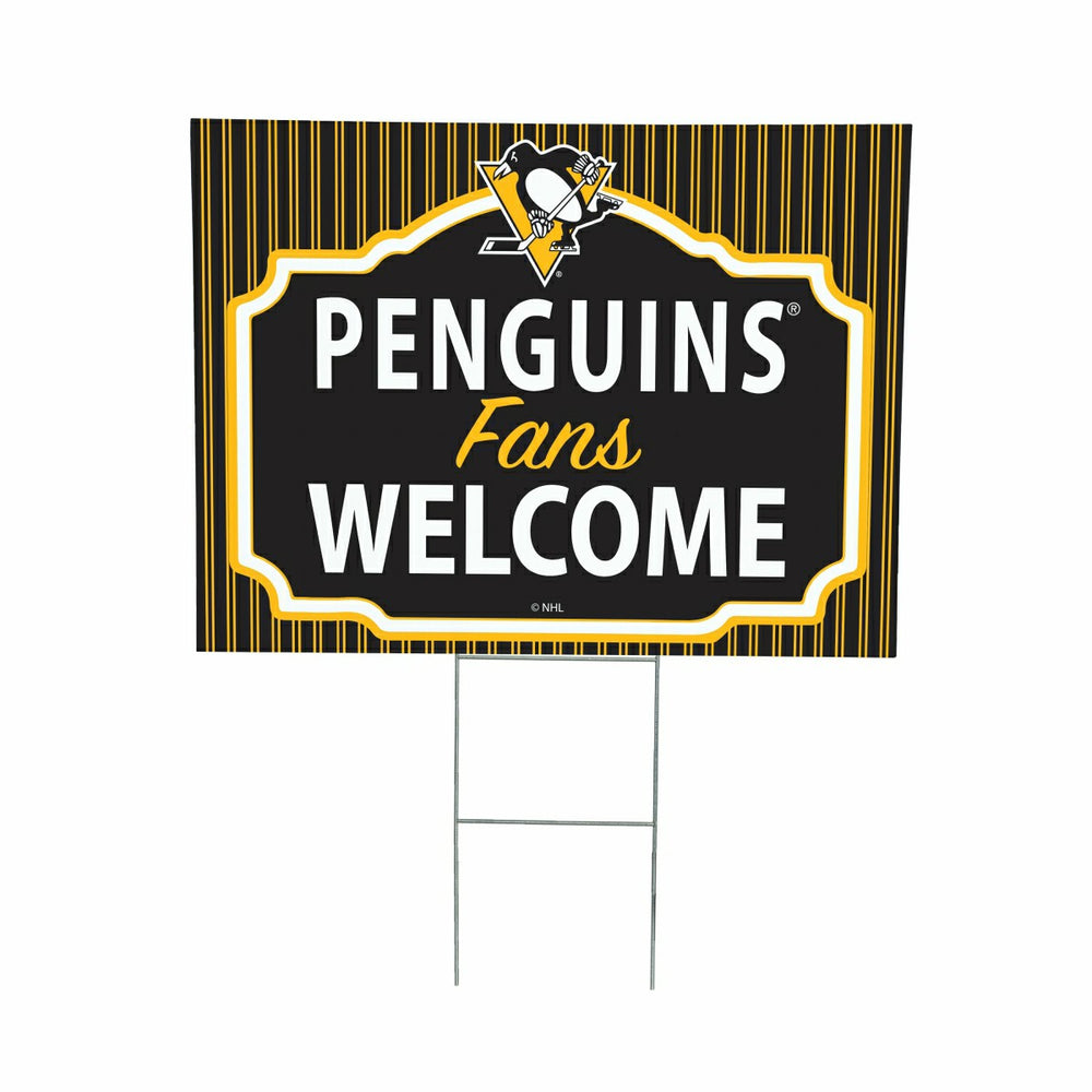 Pittsburgh Penguins Coroplast Yard Sign, "Fans Welcome", NHL, Home