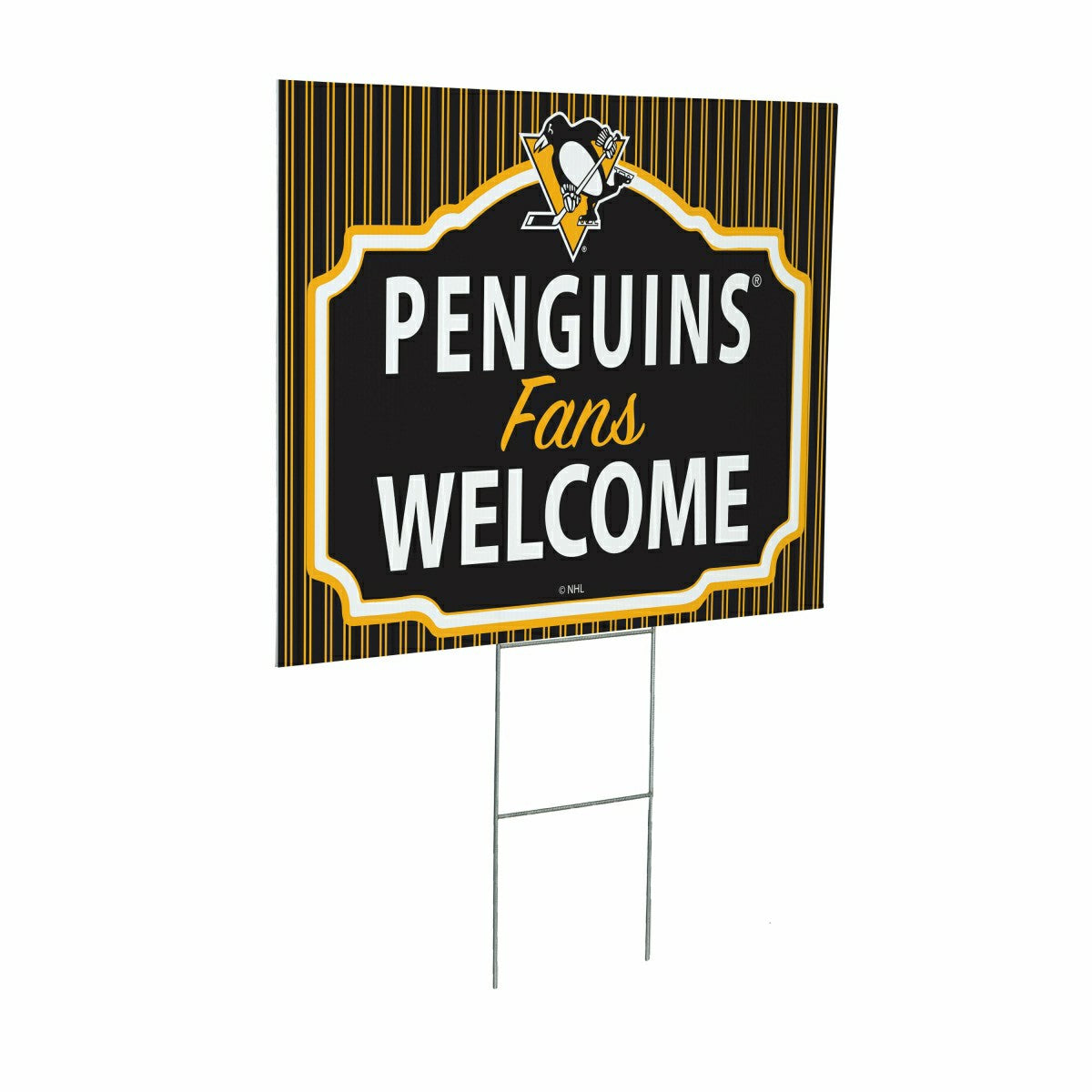 Pittsburgh Penguins Coroplast Yard Sign, "Fans Welcome", NHL, Home
