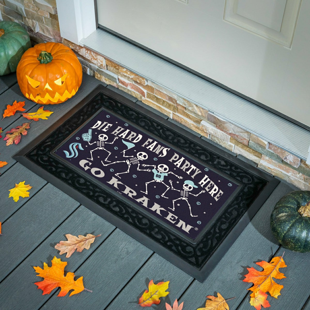 Seattle Kraken Flocked Coir Halloween Sassafras Switch Mat, 22"x10", NHL