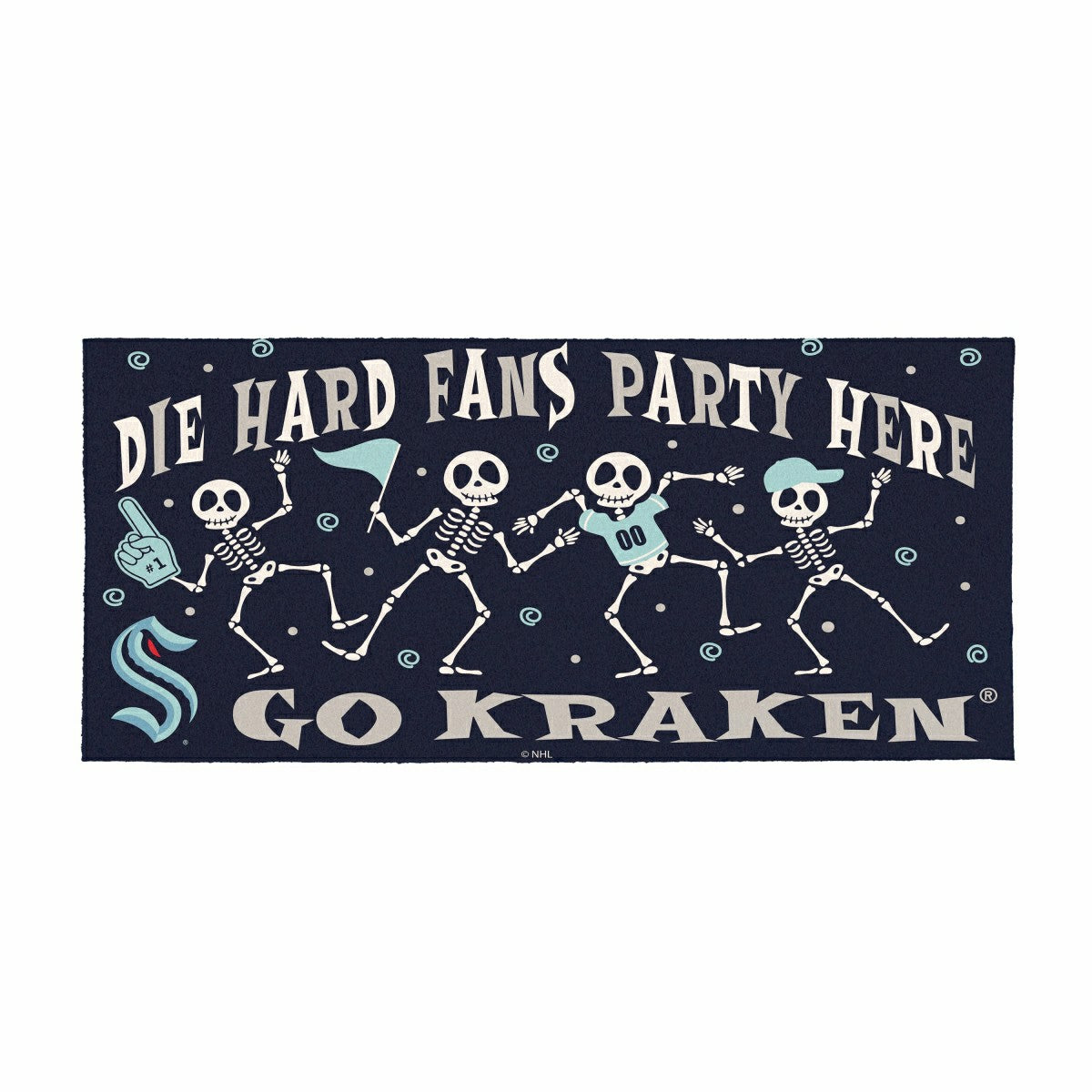 Seattle Kraken Flocked Coir Halloween Sassafras Switch Mat, 22"x10", NHL