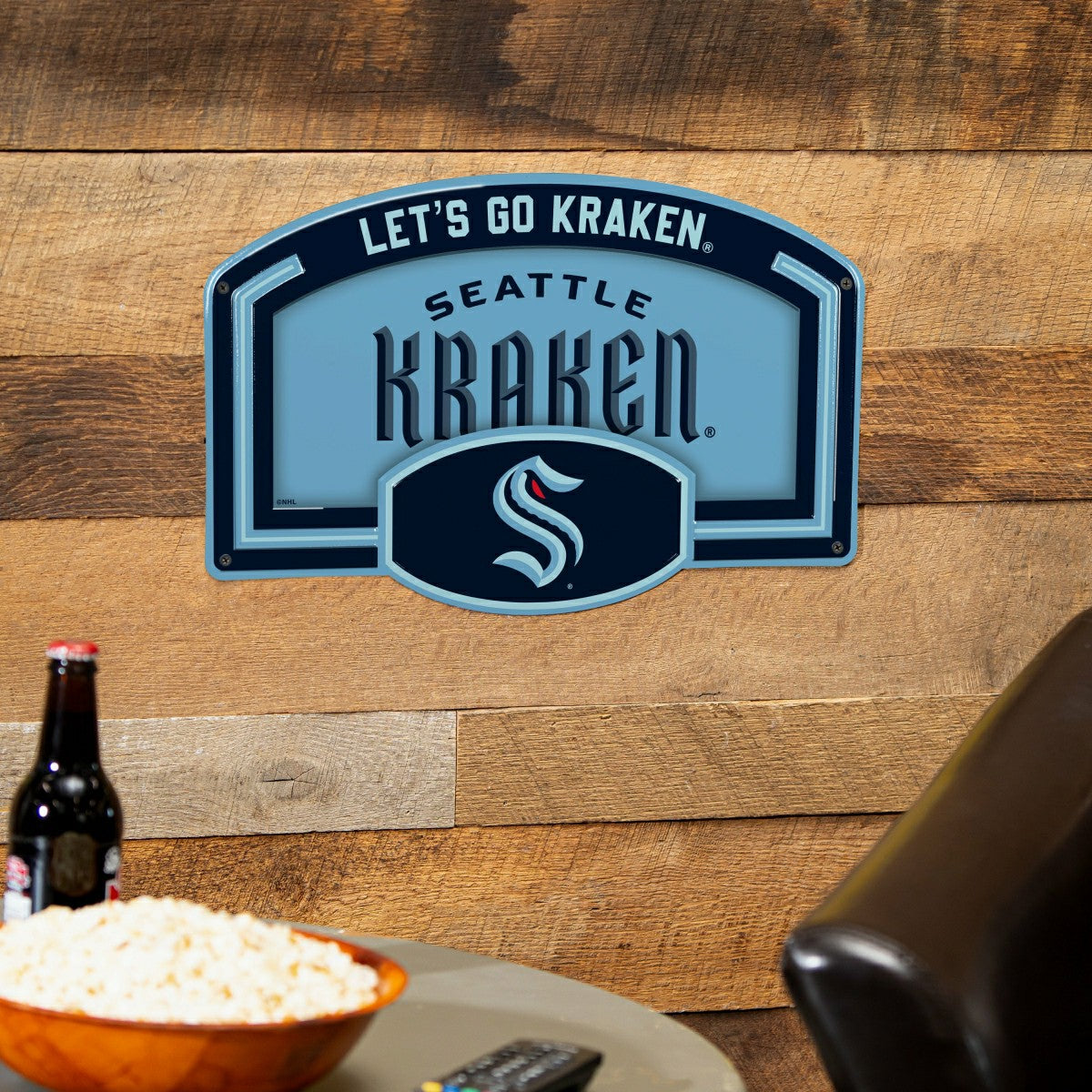 Seattle Kraken USA Embossed Steel Wall Sign, 11" x 17", NHL, Home