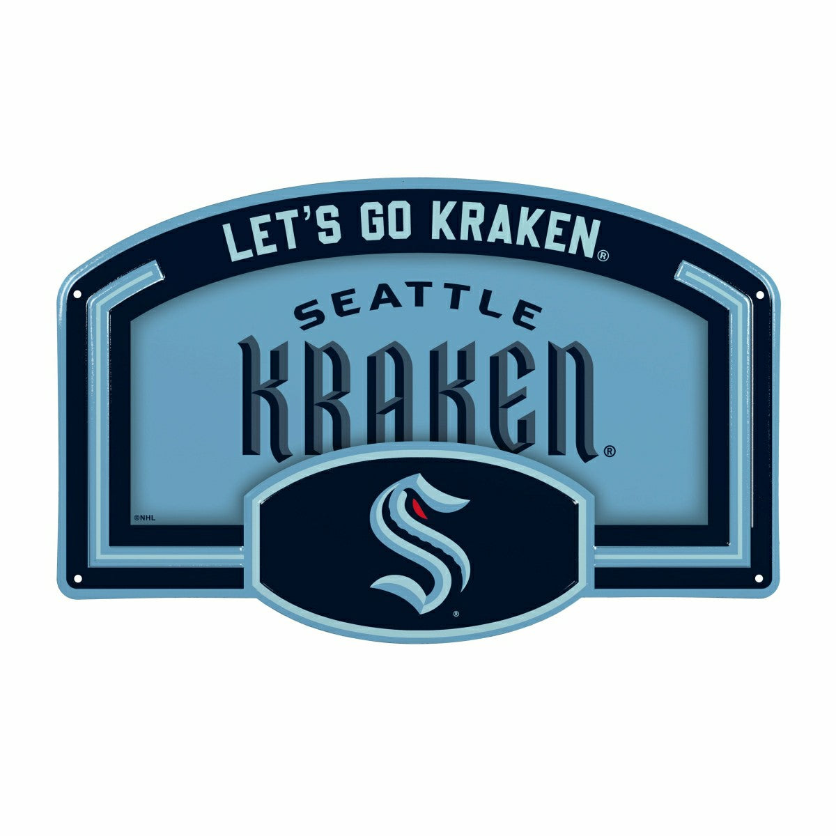 Seattle Kraken USA Embossed Steel Wall Sign, 11" x 17", NHL, Home