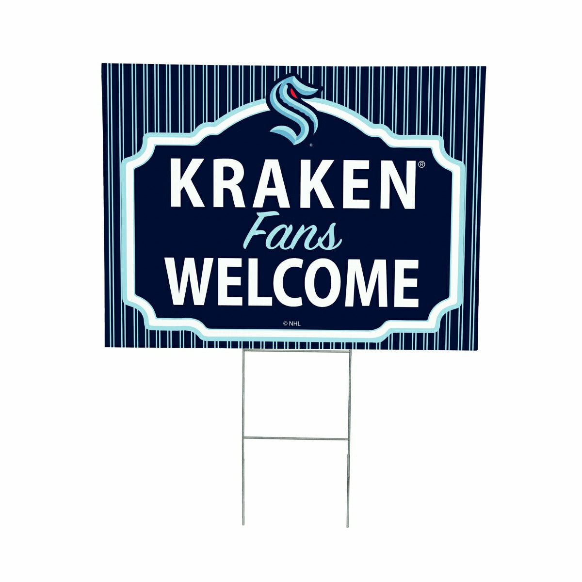 Seattle Kraken Coroplast Yard Sign, "Fans Welcome", NHL, Home