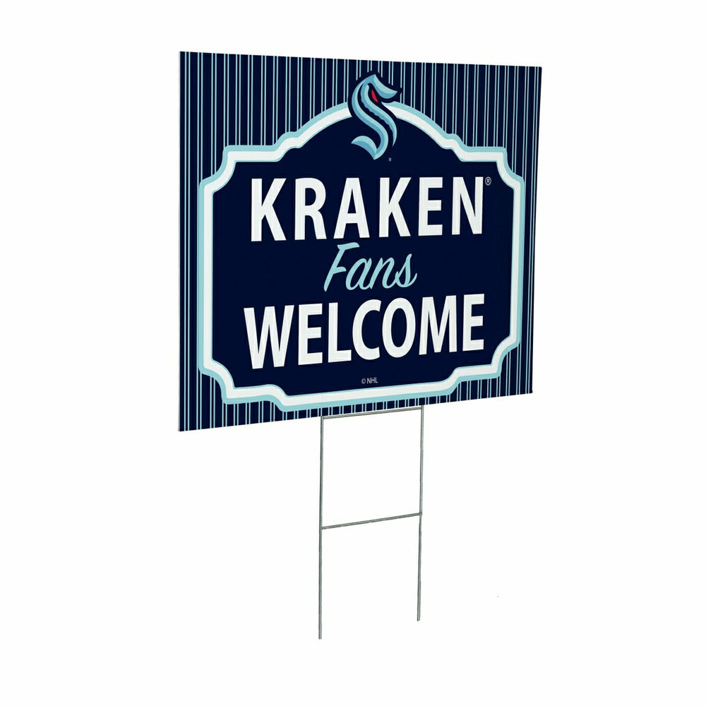 Seattle Kraken Coroplast Yard Sign, "Fans Welcome", NHL, Home