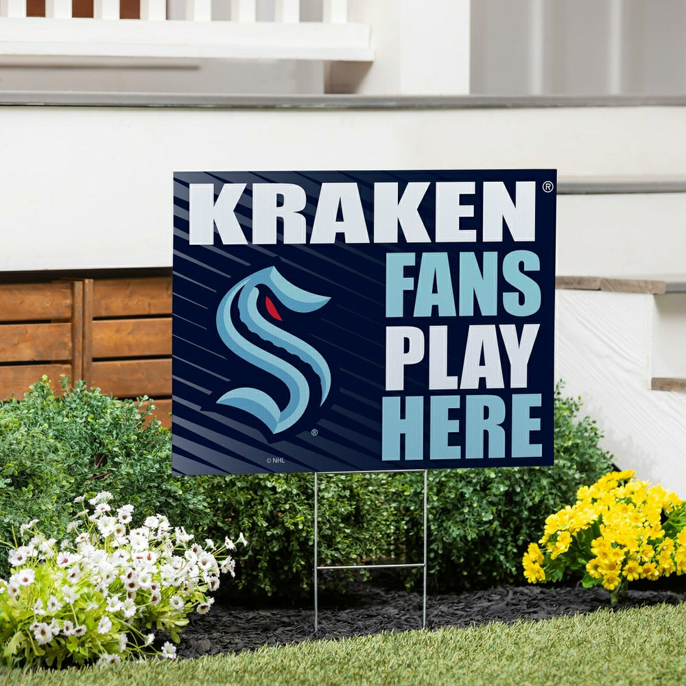 Seattle Kraken Coroplast Yard Sign "Fans Play Here", NHL, Home