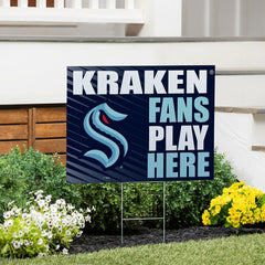 Seattle Kraken Coroplast Yard Sign "Fans Play Here", NHL, Home