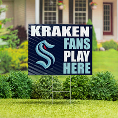 Seattle Kraken Coroplast Yard Sign "Fans Play Here", NHL, Home