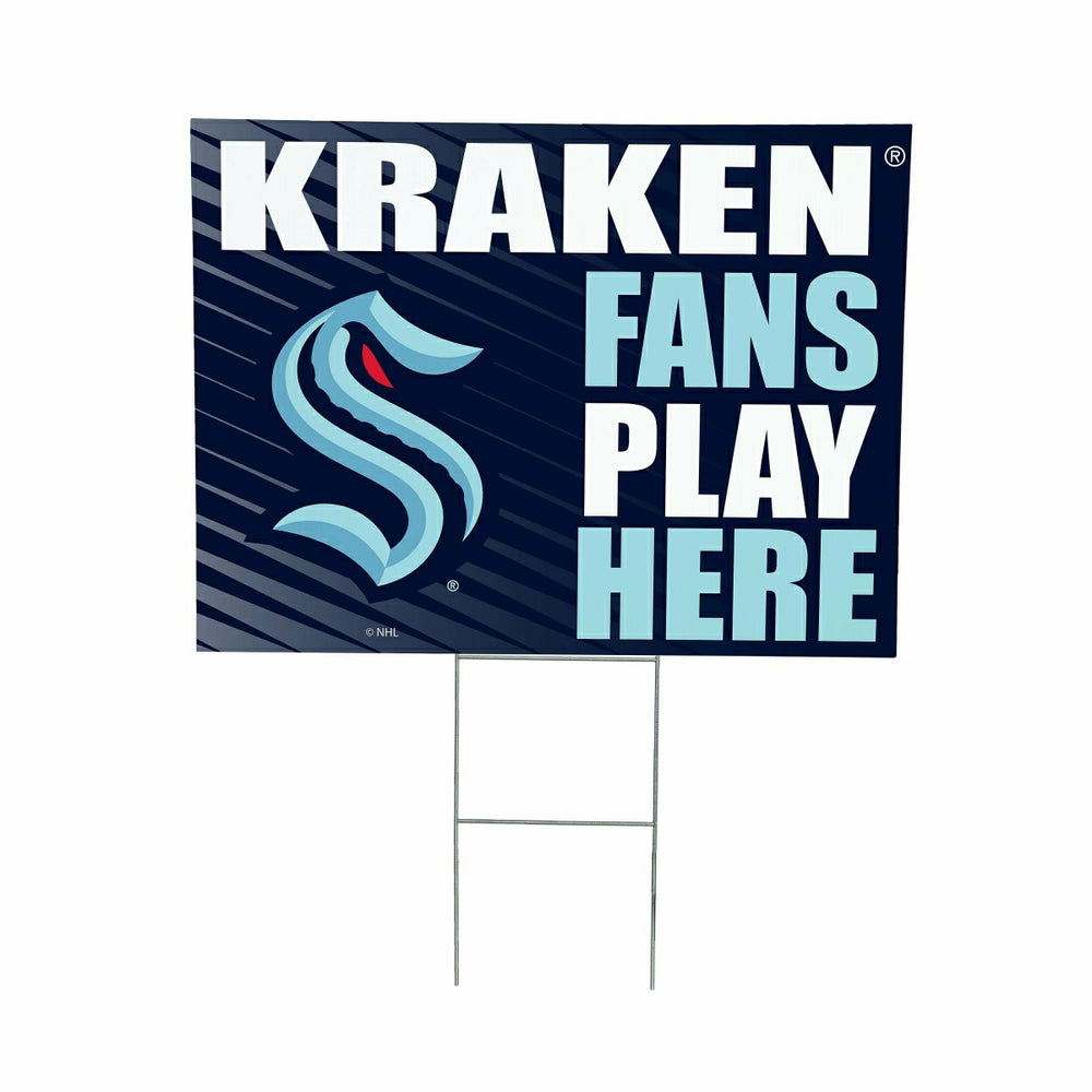 Seattle Kraken Coroplast Yard Sign "Fans Play Here", NHL, Home