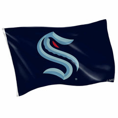 Seattle Kraken Single Sided Flag w/ 2 Grommets, 3'x5', NHL, Home