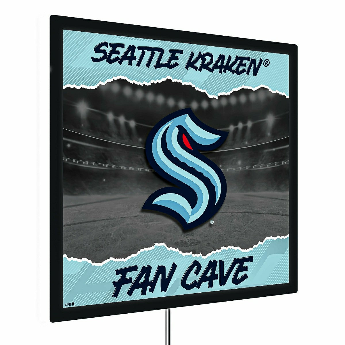 Seattle Kraken 23"H x 23"L LED Wall Decor, Edgelite, Square, NHL, Home