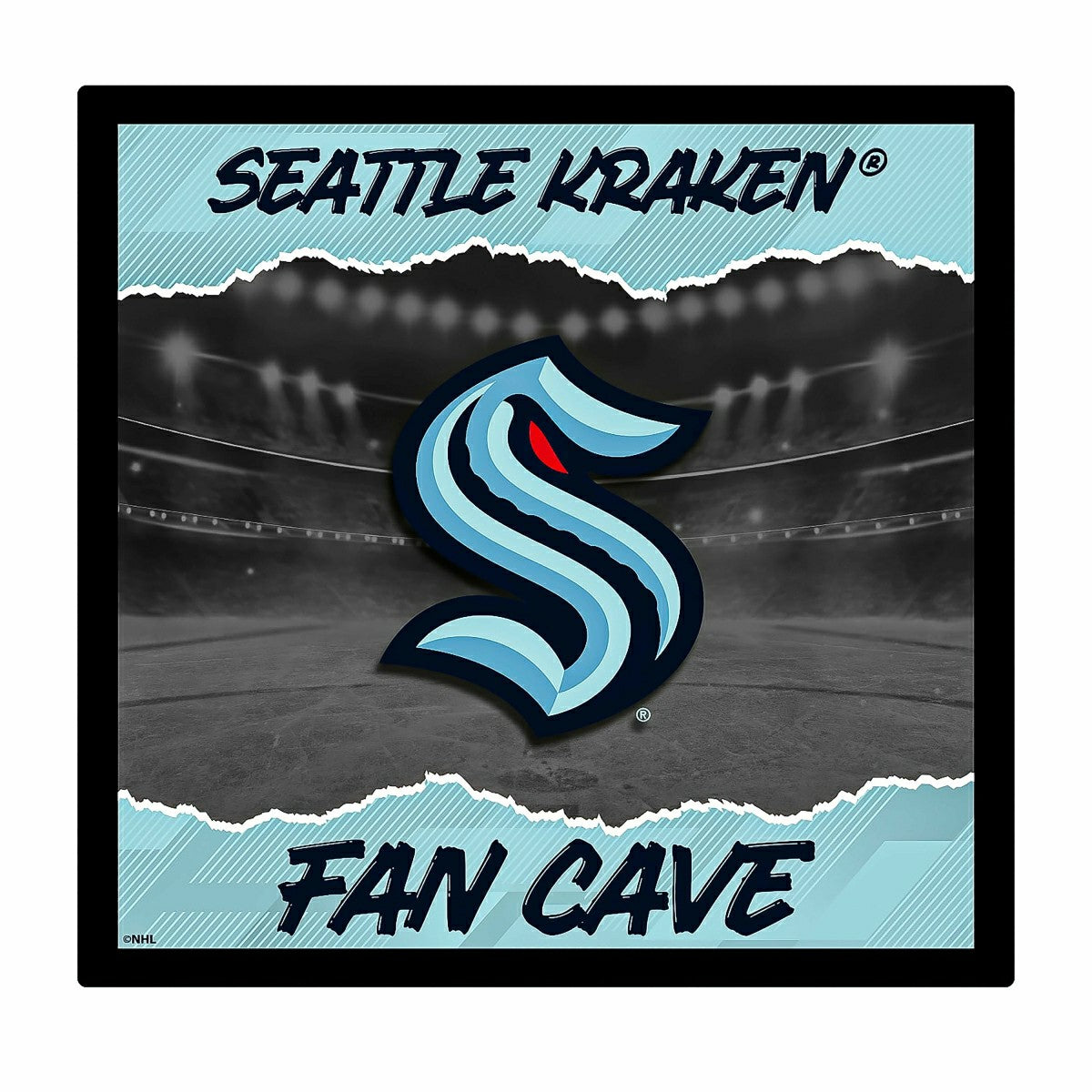 Seattle Kraken 23"H x 23"L LED Wall Decor, Edgelite, Square, NHL, Home