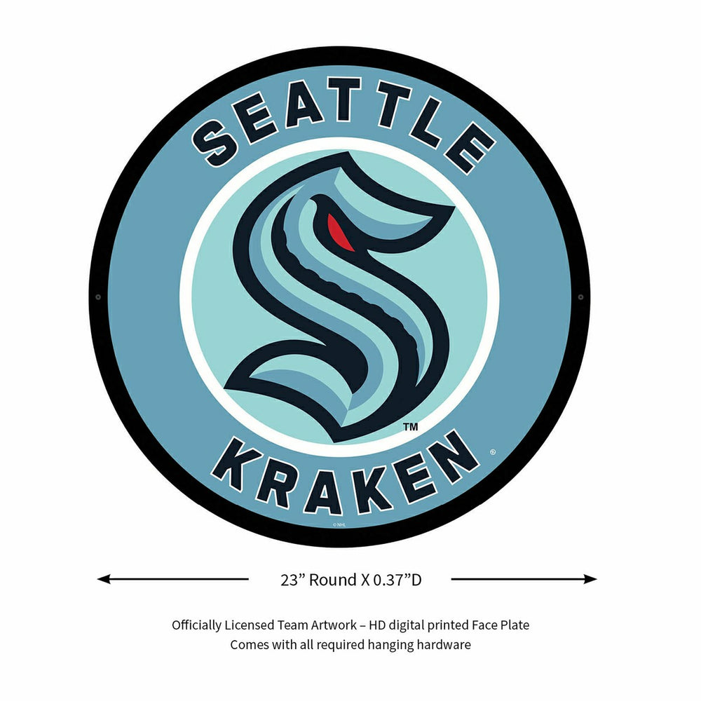 LED Wall Decor, Round, Seattle Kraken, NHL, Home