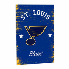 St Louis Blues Wood Wall Sign, 16x24, NHL, Home