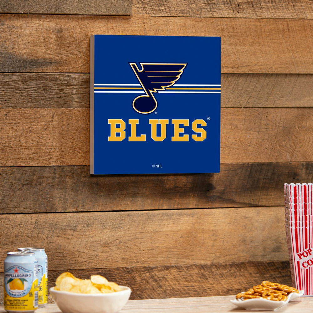 St Louis Blues Wood Wall Sign, 12x12, NHL, Home