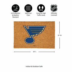 St Louis Blues Large Full Color Coir Mat, 36"x24", NHL