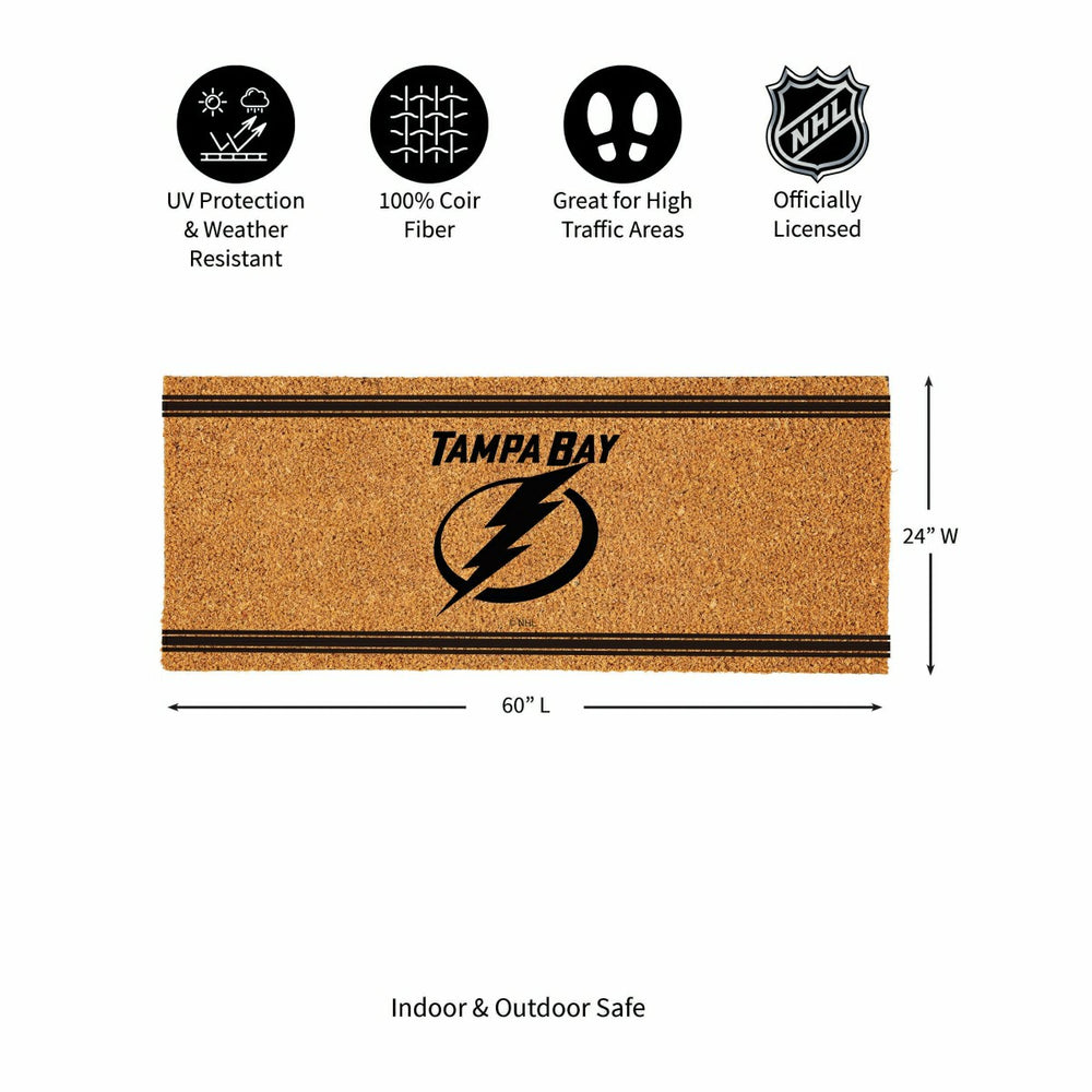 Tampa Bay Lightning Extra Large One Color Coir Mat, 60"x24", NHL