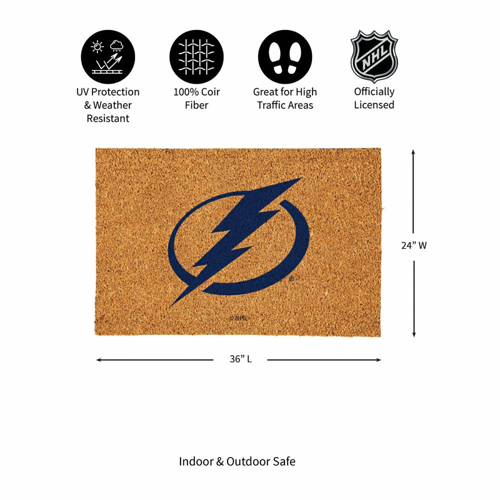 Tampa Bay Lightning Large Full Color Coir Mat, 36"x24", NHL